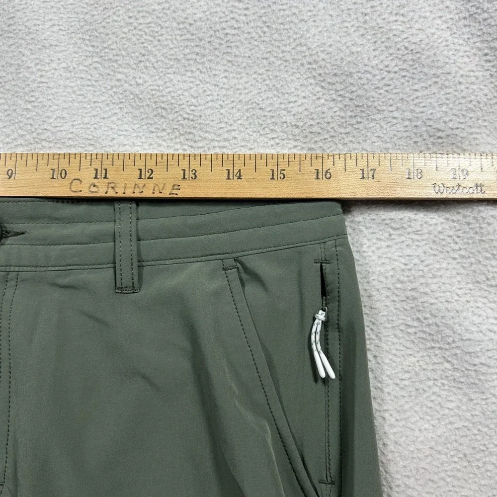 Wellen Hybrid Performance Shorts Mens 32 Olive Green Quick Dry Stretch Hiking